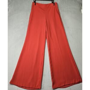 Veronica Beard Pants Womens Size 10 Taren High Rise Wide Leg Trousers Red Career